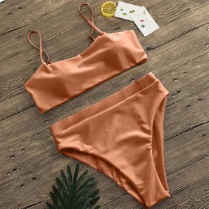 ชุดว่ายน้ำบิกินี่สตรีสีพื้น3จุดเซ็กซี่ - Product Image 3