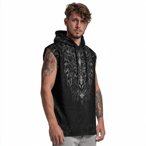 Sweat à capuche sans manches à sublimation pour hommes entraînement Fitness imprimé capuche Singlet Top hommes pull Sublimation sans manches à capuche hauts - Product Image 1