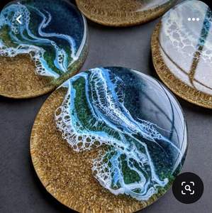 STYLE Ensemble de sous-verres de qualité Bois d'acacia Décoratif Carré et rond de haute qualité avec support Tapis et tampons en bois massif - Product Image 4