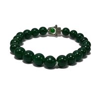 Homme et femme Jade vert Hamsa breloque main pierre perles rondes Bracelet fabricant pierres Style bijoux de mode cadeau énergétique