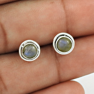 Labradorite naturelle pierre précieuse 925 argent Sterling usage quotidien boucles d'oreilles bijoux bohème prix de gros usine fournisseur en vrac - Product Image 3