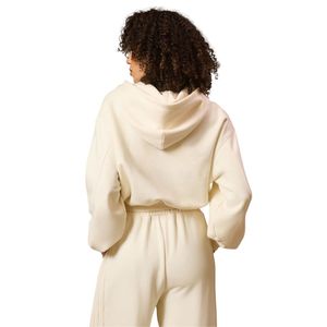 Sudadera con capucha neutra para mujer, con cremallera de un cuarto, manga larga, estilo casual urbano, corte holgado, ligera, a la moda, para uso diario. - Product Image 6