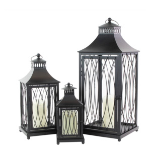 Faroles de Metal Decorativos Americanos para Exteriores, Portavelas para Interiores y Exteriores, Decoración Navideña para el Hogar, Portavelas Hechos a Mano, Duraderos - Product Image 1