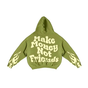 Chándal Deportivo Personalizado de Estilo Urbano, Tejido French Terry Grueso, con Cierre, Diseño Desgastado, Poliéster, Unisex, con Estampado - Product Image 2