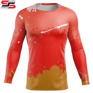Alta calidad profesional hombres MMA Rash Guard mangas largas Spandex tela nuevo y razonable precio al por mayor - Product Image 1