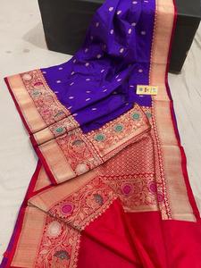 ผ้าส่าหรีที่ได้รับการรับรองเครื่องหมายผ้าไหมแท้มีขอบเหมาะสำหรับร้านเสื้อผ้าและร้านขายผ้า - Product Image 5