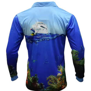 Camisas de pesca de poliéster sublimadas personalizadas, fabricante de ropa de pesca, camisas de pesca de manga larga con botones de poliéster y LICRA - Product Image 2