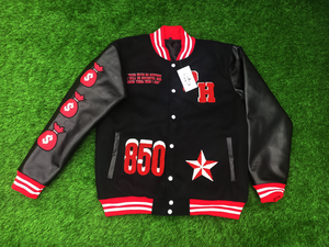 Patch de broderie en chenille personnalisé High Street Gucha Sports Letterman Vestes d'hiver pour hommes Manches en cuir Varsity en gros - Product Image 2