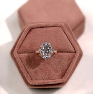 Anillos de compromiso de boda de diamante VVS de moissanita de corte radiante de moda para mujer, conjunto de halo de Plata de Ley 925, fiestas, aniversarios - Product Image 5