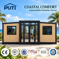 Prêt à être expédié : Maison conteneur extensible à double aile de 10 pieds, maison préfabriquée modulaire, mini-maison portable, cabane