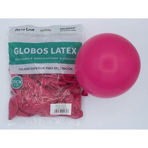 Ballons en latex Party Love 25cm Fuchsia Clair 50 pièces Sac Décoration - Product Image 1