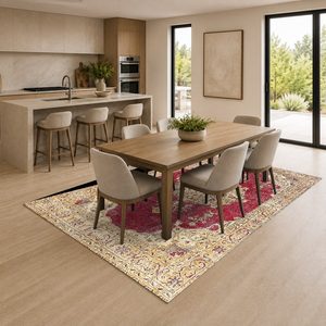 Tapis RUGS DEPOT LXDP-0665 en gros, rouge bordeaux, patchwork vintage, imprimé numériquement, lavable en machine, chenille, antidérapant - Product Image 4