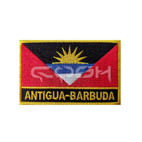 Parches Bordados de Tela de Lona Ecológica con la Bandera de Angola para Gorras