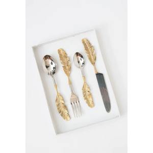 Juego de 5 cubiertos de acero inoxidable Ideal para cocina, mesa, café, uso doméstico, cubiertos con acabado Chapado en Color plateado, mango largo de madera - Product Image 5