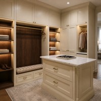 Armoire murale en bois sur mesure pour chambre à coucher Armoire de chambre à coucher Armoire intégrée pour meuble de chambre à coucher