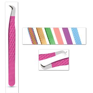 Pince à cils en acier inoxydable avec embouts en fibre confortables Facile à utiliser pour une pointe pointue à tension légère - Product Image 4