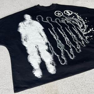 Logo personnalisé T-shirt Boxy pour hommes T-shirt épais et surdimensionné 100% coton T-shirt court Boxy Fit T-shirt vintage en coton pour hommes - Product Image 3