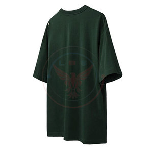 T-shirts à manches courtes de couleur unie avec impression en relief, logo personnalisé, tissu polyester/coton écologique, séchage rapide et respirant - Product Image 2