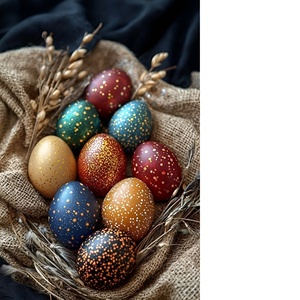 ของตกแต่งไข่อีสเตอร์และไข่คริสต์มาสทำจากไม้ดีไซน์โบราณมาใหม่ - Product Image 1