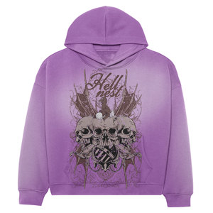 เสื้อมีฮู้ดพรีเมี่ยมโอเวอร์ไซส์ผ้าฝ้าย100% สำหรับผู้ชายผู้หญิงผ้าเปียกแบบวินเทจผ้าซีดจางมีโลโก้ตามสั่ง - Product Image 5