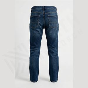 Custom <b>Men's</b> Loose Straight Autumn/Winter Fashion Retro Wide Legs Baggy Denim <b>Jeans</b> Solid Mid <b>Waist</b> Quick Dry Stonewashed - Product Image 2