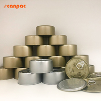 Boîte de conserve vide personnalisée de 84 mm de diamètre, en fer blanc, en 2 parties, avec couvercle EOE, certifiée ISO9001, pour emballage de viande en conserve, lot de 4 à 6.