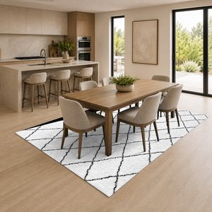 Tapis DEPOT LXDP-0570 – Tapis d'appoint moderne vintage en chenille, imprimé numériquement, lavable en machine, antidérapant, couleur crème ivoire – Vente en gros - Product Image 4