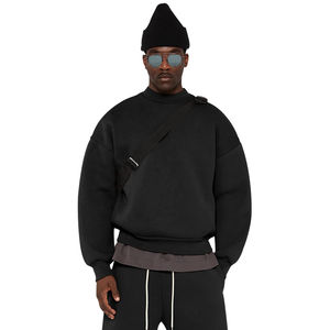 Pull-over en éponge vierge de haute qualité, sweat-shirt à col rond surdimensionné avec logo personnalisé et poids lourd pour homme, vente en gros - Product Image 1