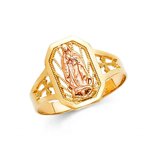 Elegante anillo Chapado en dos tonos de aleación de lujo para mujer Diseño moderno de tendencia clásica para todas las ocasiones Tipo religioso cristiano - Product Image 1