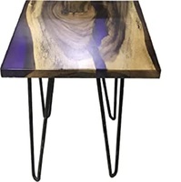 Table basse en bois époxy bleu ciel sur mesure, mobilier de salon de qualité supérieure, tabouret de thé professionnel Vintage