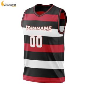 เสื้อบาสเก็ตบอลพิมพ์ซับลิเมชันออกแบบได้ตามต้องการมีตัวเลขและชื่อพลัสไซส์มาใหม่ - Product Image 1