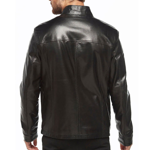 New Arrival <b>Winter</b> Men's Plain Solid Color Breathable Custom <b>Leather</b> <b>Jacket</b> Outdoor Windproof Eco-Friendly High Quality - Product Image 2