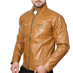 Meilleure vente veste en cuir pour hommes toile hiver avant Logo haute qualité coupe-vent respirant - Product Image 1