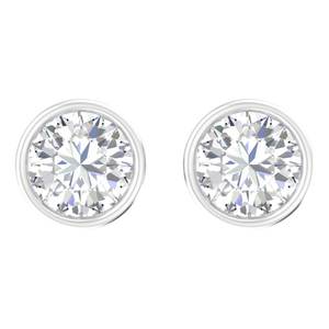 Elegante 2,00 Ct E VVS1 Lab Grown Round Cut IGI Diamond Stud Pendientes 14K Oro sólido Estilo clásico - Product Image 5