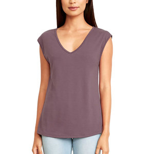Camisetas sin mangas transpirables con cuello en V para mujer - Product Image 1