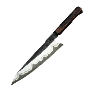 Venta al por mayor personalizado de alta calidad OEM ODM hecho a mano de acero de alto carbono nuevo patrón cuchillo de cocina con Funda de cuero de primera calidad - Product Image 1