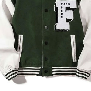 Veste universitaire unisexe de haute qualité, mélange de laine, manches en simili cuir, option de logo personnalisé, broderie personnalisée, équipe, école - Product Image 5