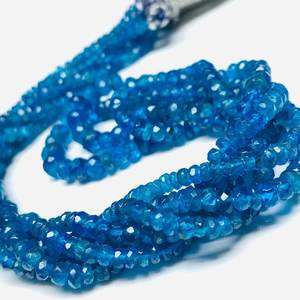 ลูกปัดทรงกลมอะปาไทต์สีฟ้านีออนขนาด16นิ้วเกลียวเป็นกลุ่มเครื่องประดับสร้อยข้อมือทำจากแก้วหินเซรามิก - Product Image 4