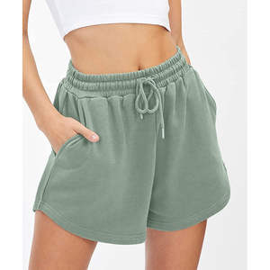 Pantalones cortos de sudor de lana de algodón 100% para mujer, pantalones cortos informales de invierno para correr, entrenamiento de gimnasia, botón de Venta caliente transpirable, precio barato - Product Image 5