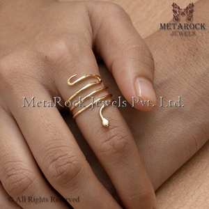 แหวนทองคำแท้ 14k รูปงู ขายส่งเครื่องประดับคุณภาพสูง ดีไซน์ใหม่ แหวนงูทอง - Product Image 3