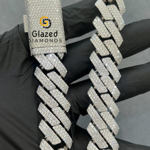 ห่วงโซ่ฮิปฮอปประดับเพชรแนวสดใส925ประดับด้วยเพชร VVS เพชรเงินแท้สไตล์คิวบาแบบใหม่ - Product Image 3