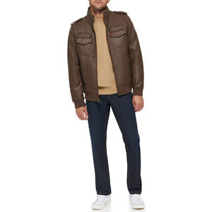 Wholesale Genuine <b>Sheepskin</b> <b>Leather</b> <b>Jacket</b> for <b>Men</b> Outerwear Long Sleeve High Quality Windproof Zipper <b>Leather</b> <b>Jacket</b> - Product Image 4