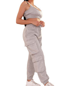 Women's Summer Solid Casual Sports 2 Piece Set Tank Top & <b>Jogger</b> <b>Shorts</b> 100% Cotton Eco-Friendly Quick Dry Breathable - Product Image 2