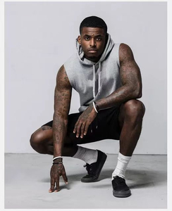 Chaleco con capucha de color sólido para hombre, sudadera de entrenamiento de verano con capucha suelta sin mangas, Sudadera con capucha sin mangas de alta calidad premium - Product Image 6