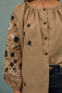 เดรสแขนยาวปักลายสไตล์เม็กซิกันผ้าฝ้ายสไตล์โบฮีเมียนขนาดใหญ่พิเศษสำหรับฤดูร้อนงานตามสั่ง - Product Image 6