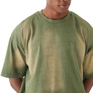 เสื้อยืดโอเวอร์ไซส์คุณภาพพรีเมียม ผ้าคอตตอน 100% หนานุ่ม ซักย้อมแบบ Acid Wash เป็นมิตรต่อสิ่งแวดล้อม ระบายอากาศได้ดี สำหรับผู้ชาย ทรงหลวมไหล่ตก สไตล์สตรีทแวร์ แบบครอป - Product Image 6