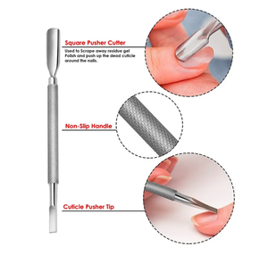 Empujadores de uñas para cutículas de alta calidad, más vendidos, cuchara, limpiador de uñas, juegos de empujadores de limpieza de uñas para cutículas de acero inoxidable de doble cara - Product Image 5