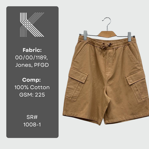 <b>Khaki</b> PFGD Casual <b>Shorts</b> 100% Cotton Comfortable Garment Dyed Mid Drawstring OEM Service 225 GSM - Product Image 4