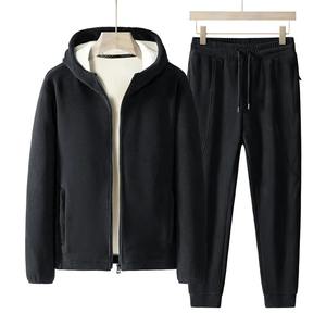 Conjunto de Chaqueta y Pantalones de Forro Polar Ligero con Capucha, Talla Grande 7XL 8XL, Unisex, 100% Algodón, Ropa Deportiva Informal para Invierno - Product Image 5