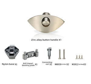 Caravan Cabinet Door Push Latch keyless furniture rv boat yacht lock Half-Moon rv Cabinet push lock - Product Image 3